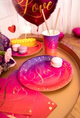 Одноразовые бумажные тарелки Love, 18 см, 6 шт, 2265 цена и информация | Праздничная одноразовая посуда | 220.lv