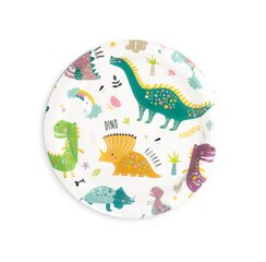 Vienreizējās lietošanas papīra šķīvji 18 cm, 6gb, Dinosaurs .6685 cena un informācija | Vienreizējie trauki | 220.lv