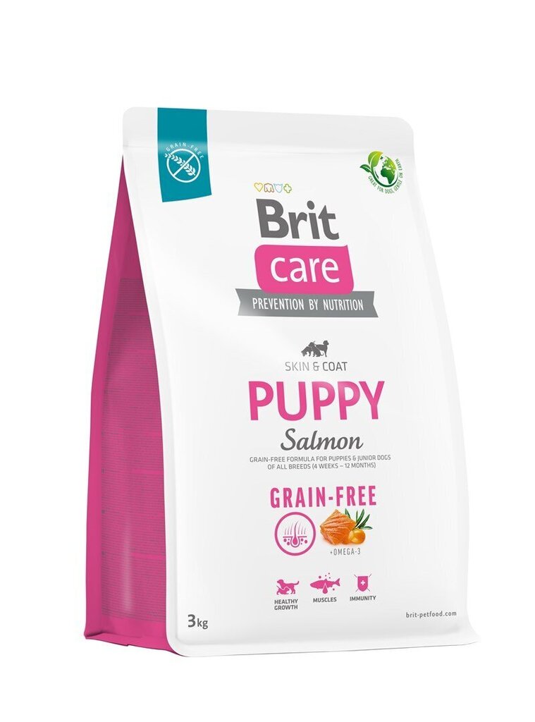 BritCare Grain-free sausā barība visu šķirņu kucēniem un jauniem suņiem, 3 kg (jauns iepakojums) cena un informācija | Sausā barība suņiem | 220.lv