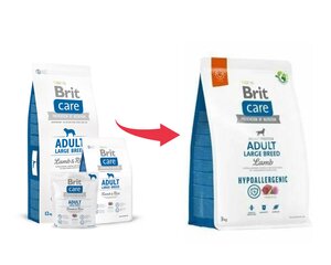 Brit Care Hypoallergenic lielu šķirņu suņiem ar jēru, 3 kg (jauns iepakojums) цена и информация | Сухой корм для собак | 220.lv