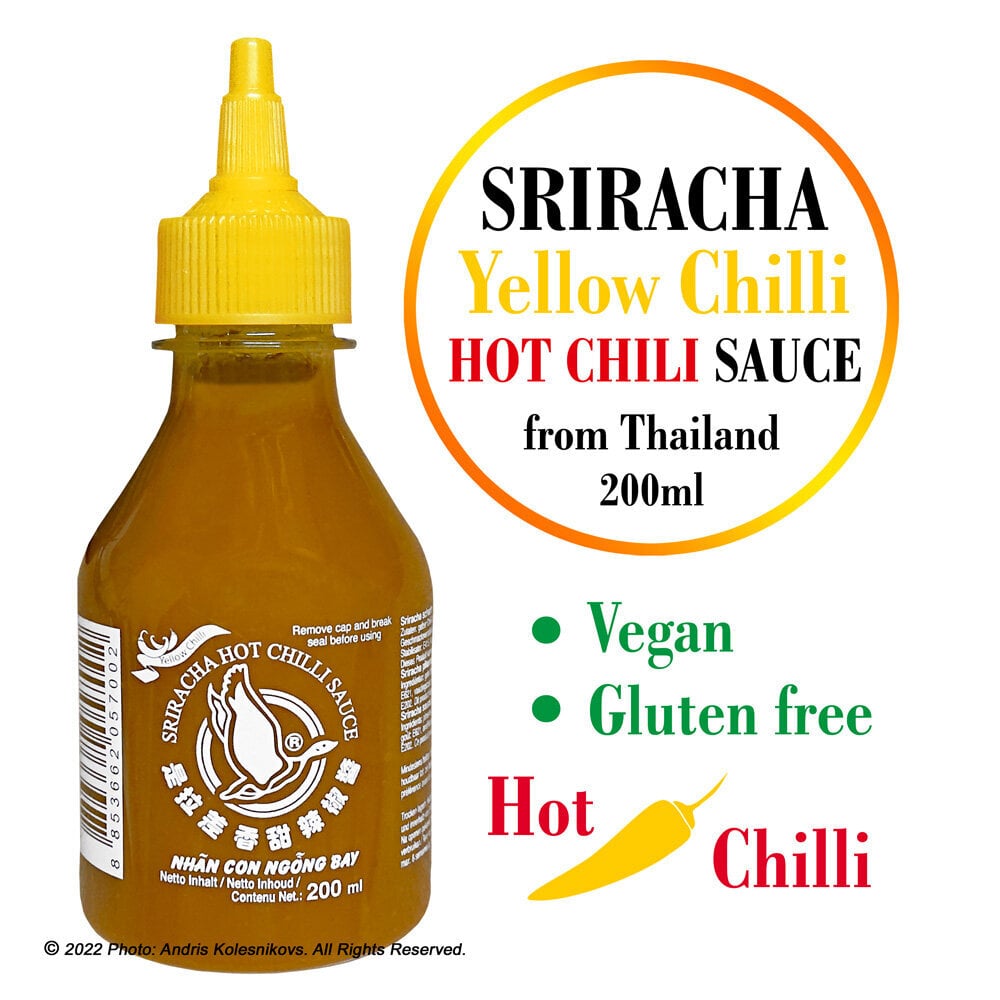 Srirača asā Čilli mērce no Dzelteniem Čilli, SRIRACHA Hot Chilli Sauce from Yellow Chilli, Flying Goose Brand, 200 ml. цена и информация | Mērces | 220.lv