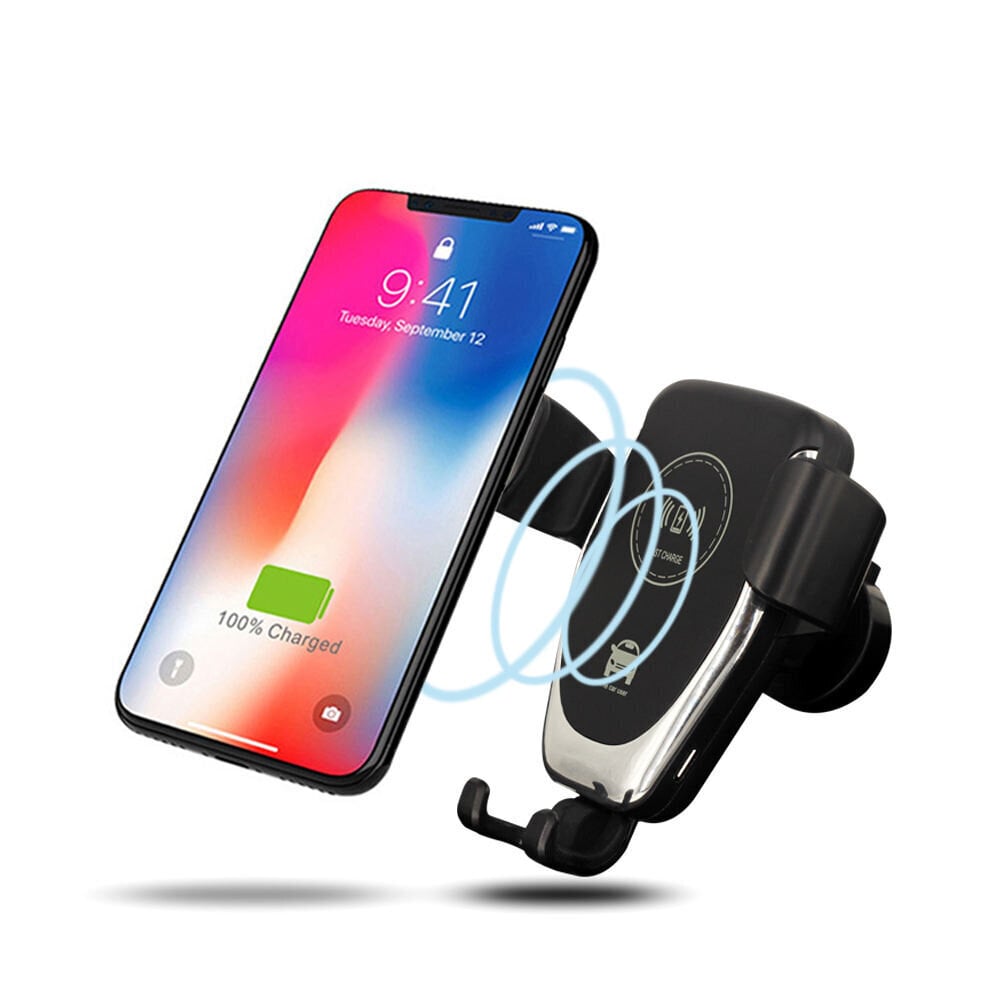 2in1 telefona turētājs un bezvadu lādētājs automašīnai; Mašīnas telefona turētājs un bezvadu lādētājs; Car phone holder and charger, LIVMAN D-01 цена и информация | Auto turētāji | 220.lv