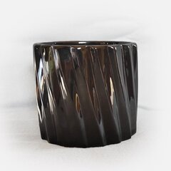 Keramikas puķu pods PIANO 13x12(A) cm, melns cena un informācija | Puķu podi | 220.lv