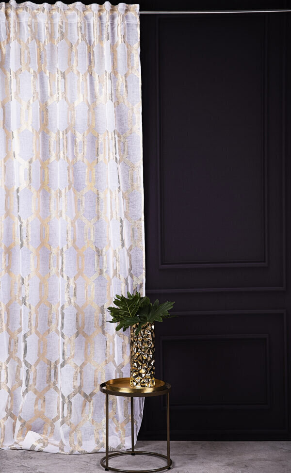 Aizkars Royal Chic Gold Light, 140x270 cm cena un informācija | Aizkari | 220.lv