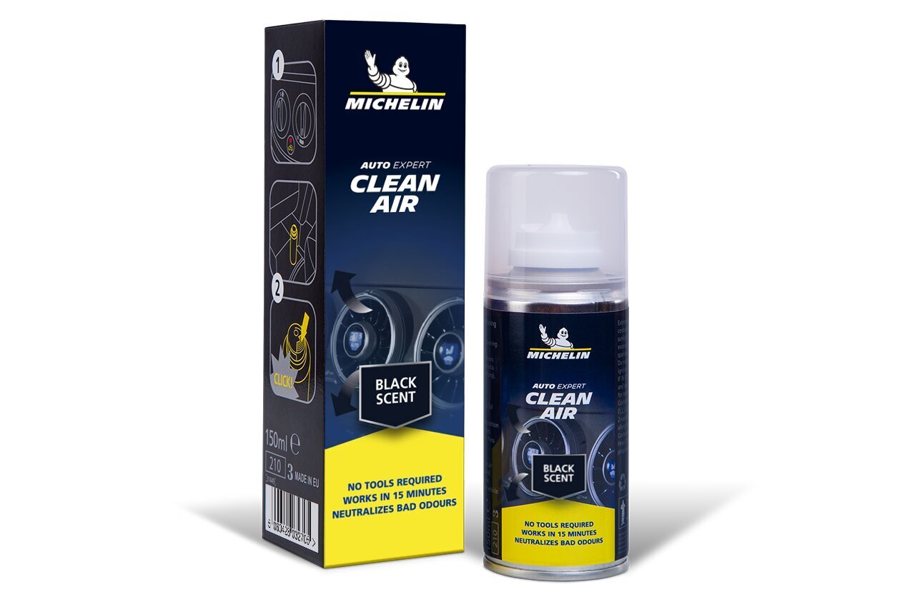 Automobiļu gaisa kondicionieru tīrīšanas līdzeklis Michelin Black scent 150ml cena un informācija | Auto ķīmija | 220.lv