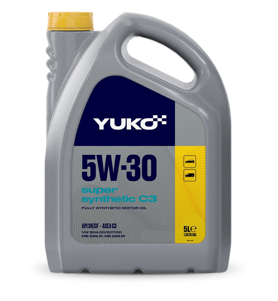 Yuko Super Synthetic sintētiskā motoreļļa, С3 5W-30, 5L цена и информация | Motoreļļas | 220.lv
