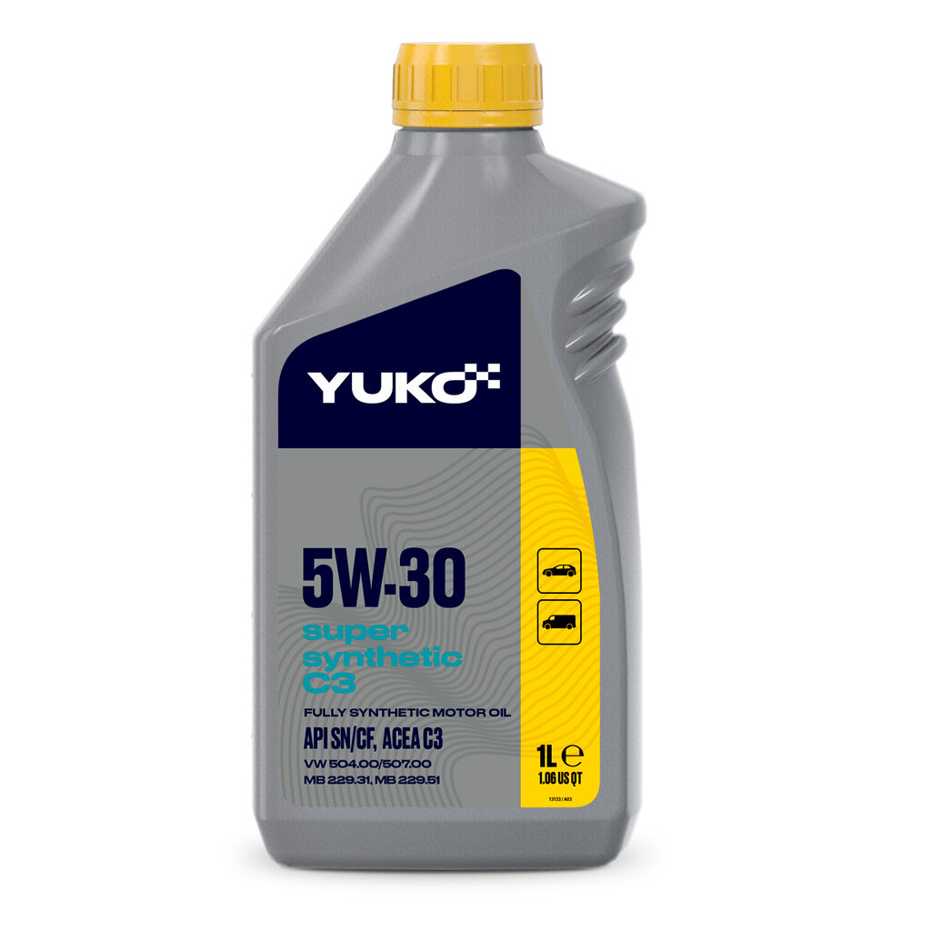 Yuko Super Synthetic sintētiskā motoreļļa, С3 5W-30, 1L cena un informācija | Motoreļļas | 220.lv