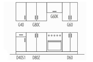 Virtuves komplekts GAL877 cena un informācija | Virtuves komplekti | 220.lv