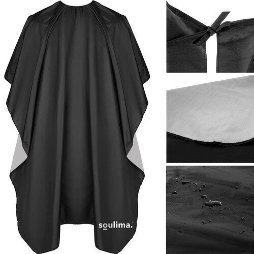 Ūdensnecaurlaidīgs matu griezuma apvalks – melns (BB-18980) cena un informācija | Matu sukas, ķemmes, šķēres | 220.lv