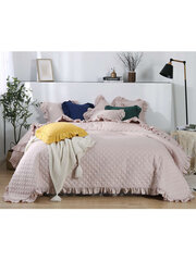 Stepēts gultas pārklājs Ruffy A545 - pūderrozā цена и информация | Покрывала, пледы | 220.lv
