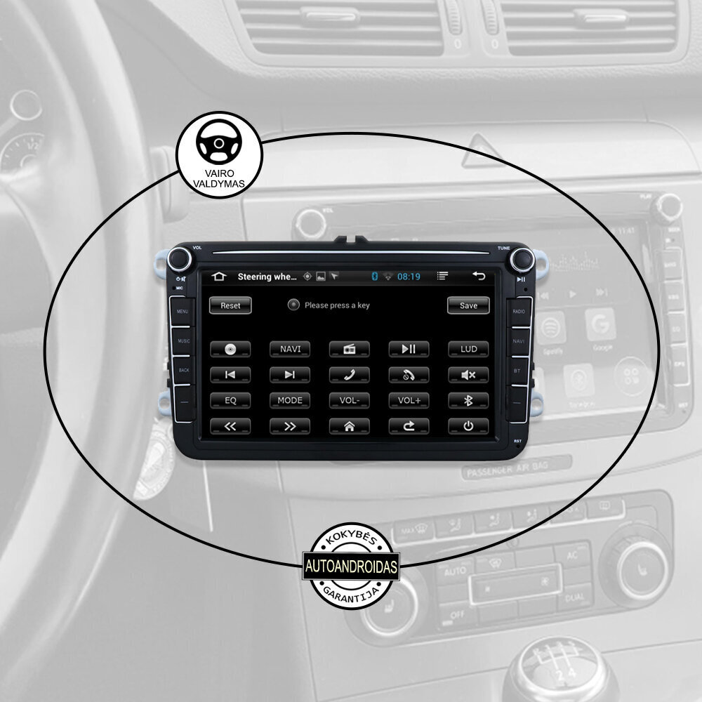 VOLKSWAGEN 2003-13 Android multivide 8" ekrāns Ekrāns Autoradio GPS/WIFI/Bluetooth cena un informācija | Auto magnetolas, multimedija | 220.lv