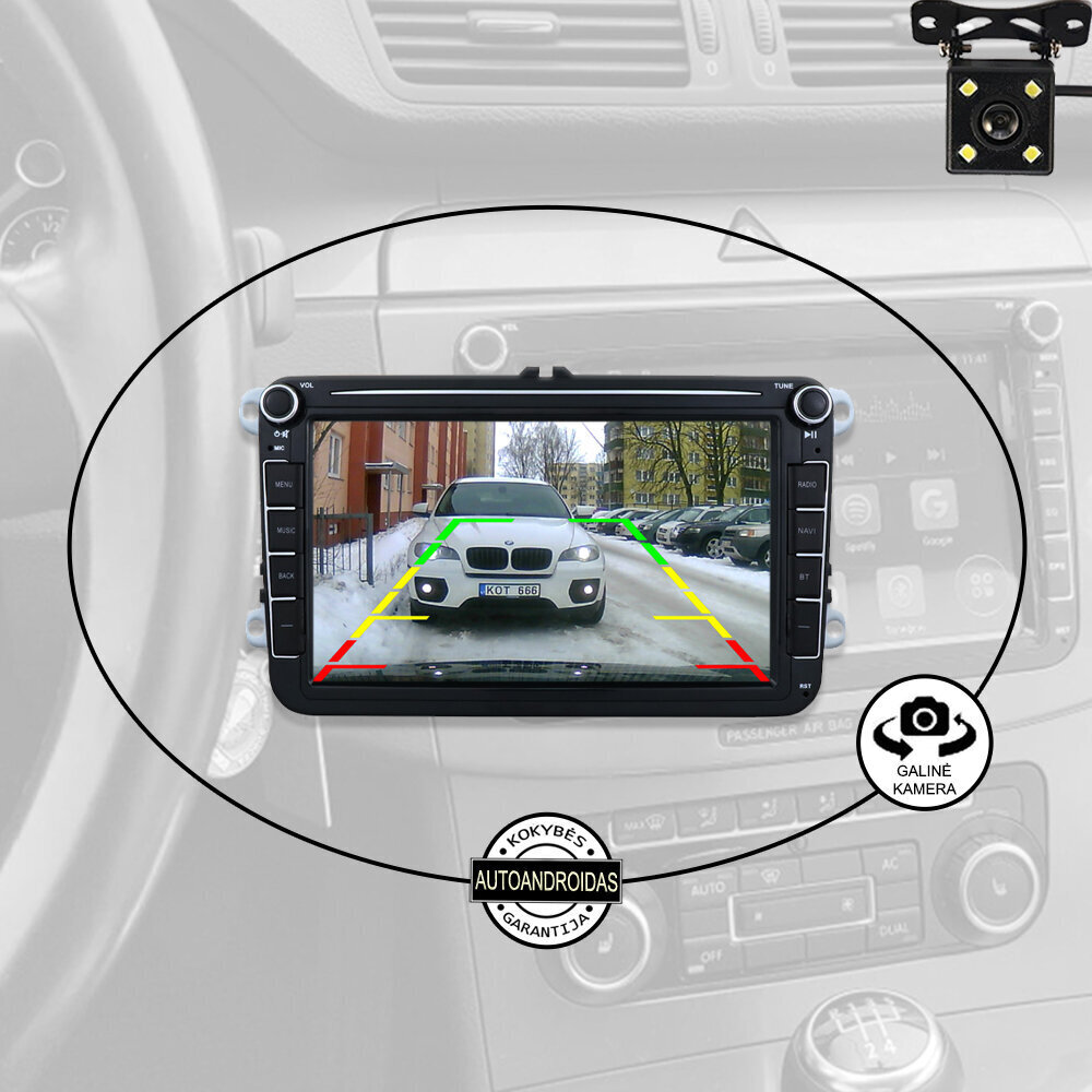 VOLKSWAGEN 2003-13 Android multivide 8" ekrāns Ekrāns Autoradio GPS/WIFI/Bluetooth cena un informācija | Auto magnetolas, multimedija | 220.lv