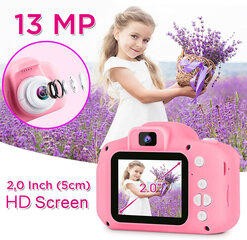 Bērnu fotoaparāts - digitālā kamera FantasyHome, rozā цена и информация | Игрушки для девочек | 220.lv