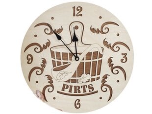 Деревянные настенные часы для бани с надписью «Pirts» цена и информация | Часы | 220.lv