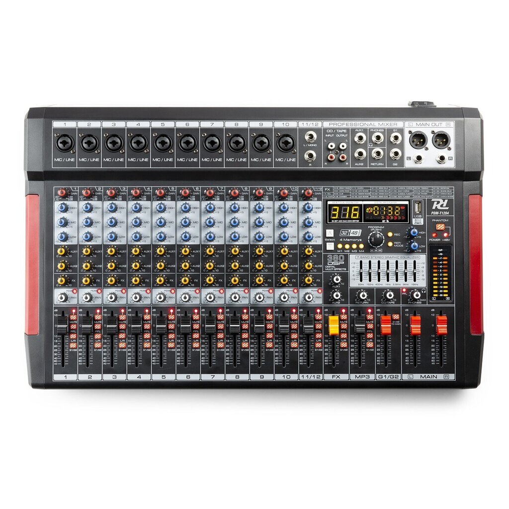 PDM-T1204 Stage Mixer 12-Channel DSP/MP3 cena un informācija | Dj pultis | 220.lv