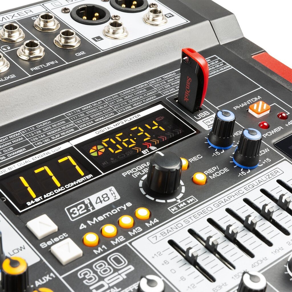 PDM-T604 Stage Mixer 6-Channel DSP/MP3 цена и информация | Dj pultis | 220.lv