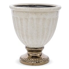 Keramikas puķu pods 21x23,5(A) cm, krēms/zelts cena un informācija | Puķu podi | 220.lv
