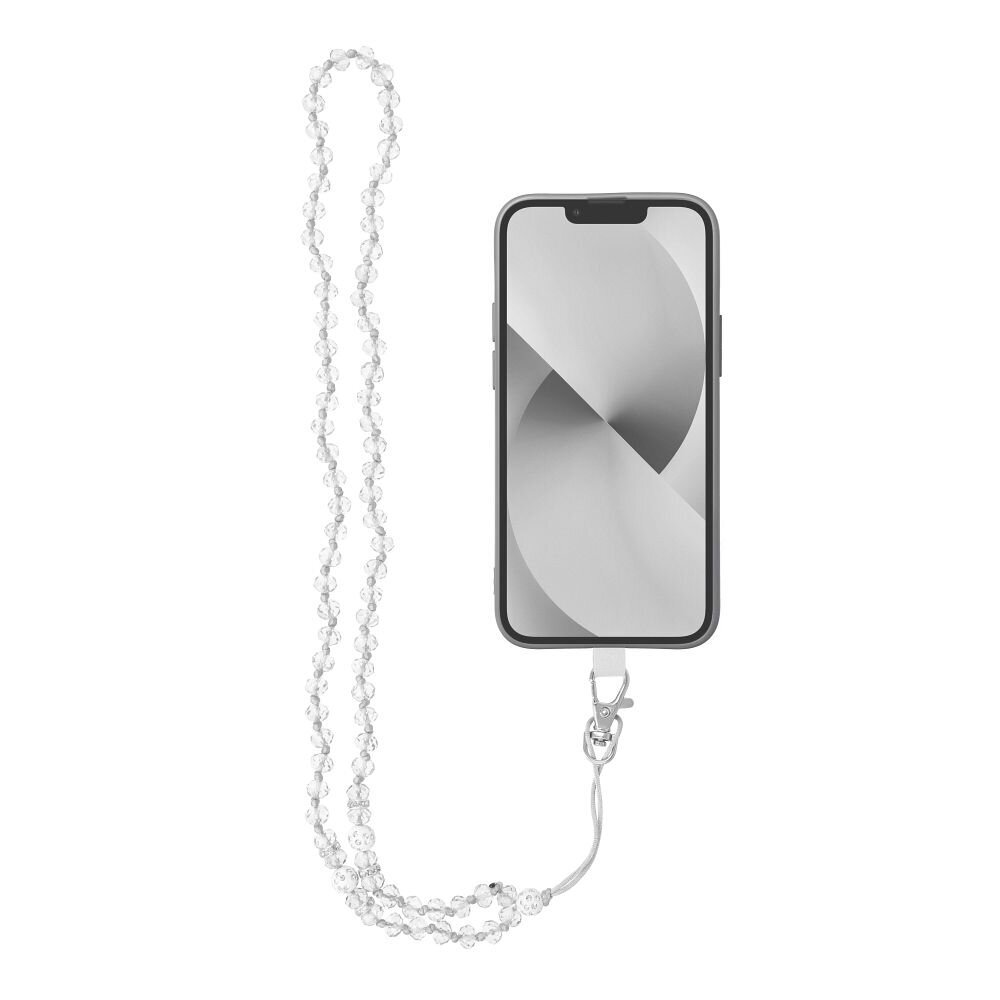 CRYSTAL DIAMOND kareklis telefonam / auklas garums 74cm (cilpā 37cm) / uz kakla - balts cena un informācija | Auto turētāji | 220.lv