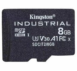 Kingston 8GB, micro SDHC, SDCIT2/8GBSP, UHS-I U3 (Class 10), V30, A1, pSLC card цена и информация | Карты памяти для мобильных телефонов | 220.lv