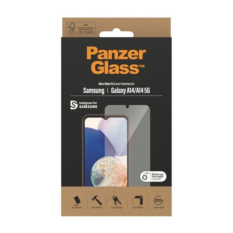 PanzerGlass Ultra Wide paredzēts Samsung Galaxy A14/A14 5G цена и информация | Ekrāna aizsargstikli | 220.lv