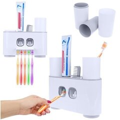 Автоматический дозатор для 2-ух зубных паст с держателем для зубных щеток цена и информация | Аксессуары для ванной комнаты | 220.lv