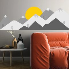 Vinila sienas uzlīme Mountains un Sun Mountain ainavas uzlīmes interjera dekors bērnu istabai — 200 x 66 cm cena un informācija | Dekoratīvās uzlīmes | 220.lv