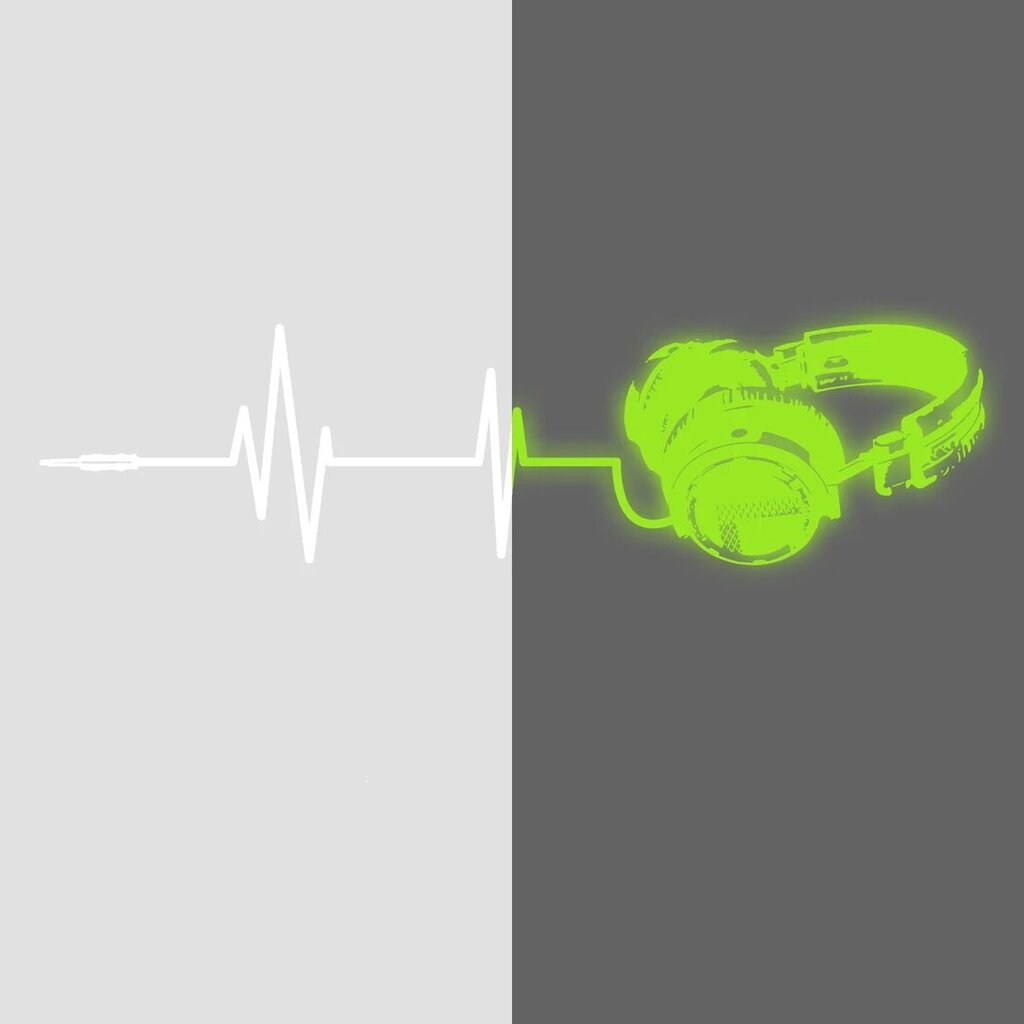 Tumsā mirdzoša vinila uzlīme, DJ austiņas, muzikāls interjera dekors - 100 x 33 cm cena un informācija | Dekoratīvās uzlīmes | 220.lv