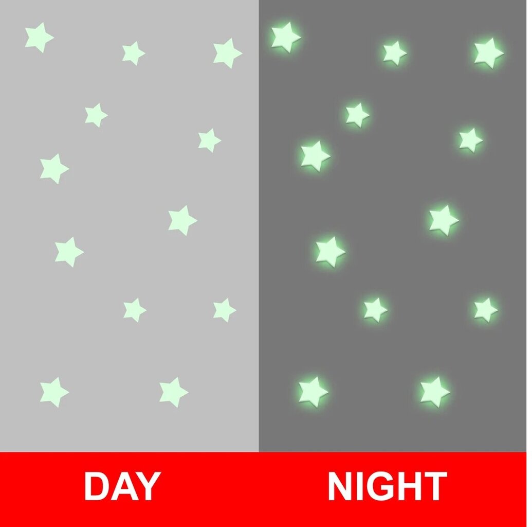 Glow in the Dark Stars Vinila sienas uzlīmes - 850 gab. цена и информация | Dekoratīvās uzlīmes | 220.lv