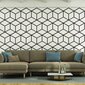 Vinila sienas uzlīmes režģis sešstūrains interjera dekors - 200 x 200 cm cena un informācija | Dekoratīvās uzlīmes | 220.lv