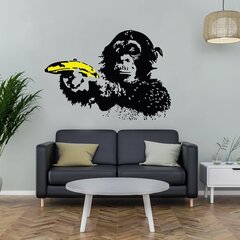 Vinila sienas uzlīme Banksy Monkey ar banānu grafiti interjera dekoru — 100 x 68 cm cena un informācija | Dekoratīvās uzlīmes | 220.lv