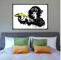 Sienas plakāts Banksy Banana Monkey plakāts Grafiti interjera dekors - 100 x 68 cm cena un informācija | Dekoratīvās uzlīmes | 220.lv