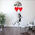 Banksy grafiti vinila sienas uzlīme — meitene ar sirds baloniem, interjera dekors — 120 x 81 cm