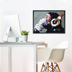 Sienas plakāts Banksy Thinking Monkey Interjera dekors - 56 x 40 cm cena un informācija | Dekoratīvās uzlīmes | 220.lv