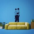 Виниловый стикер на стену Banksy граффити поцелуй полицейских - 160 х 73 см