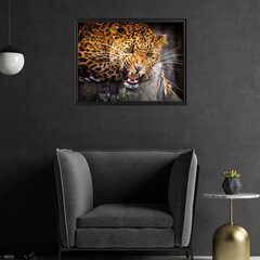 Savvaļas leoparda sienas plakāts Dzīvnieku plakāts Interjera dekors - 78 x 50 cm цена и информация | Декоративные наклейки | 220.lv
