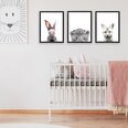 Mazo dzīvnieku plakātu komplekts Jauki plakāti bērnu istabas dekorēšanai — 3 gab