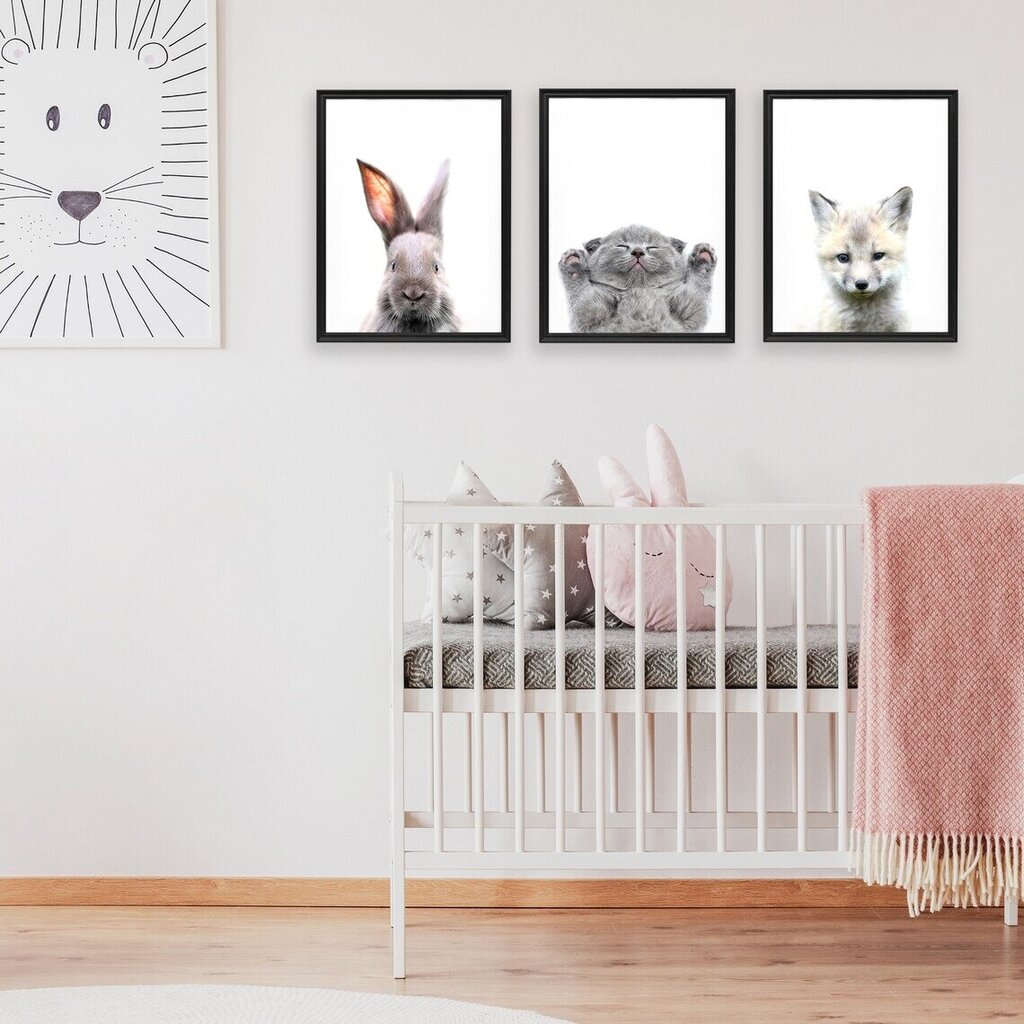 Mazo dzīvnieku plakātu komplekts Jauki plakāti bērnu istabas dekorēšanai — 3 gab cena un informācija | Dekoratīvās uzlīmes | 220.lv