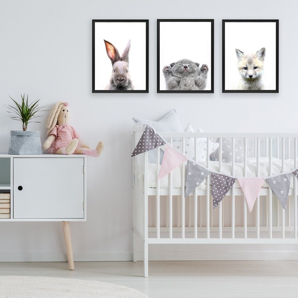 Mazo dzīvnieku plakātu komplekts Jauki plakāti bērnu istabas dekorēšanai — 3 gab cena un informācija | Dekoratīvās uzlīmes | 220.lv