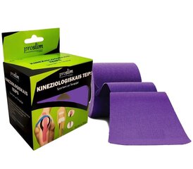 Kinezioloģiskais teips ProSlim/T-active 5cm x 5m - Violets cena un informācija | Ķermeņa daļu fiksatori | 220.lv