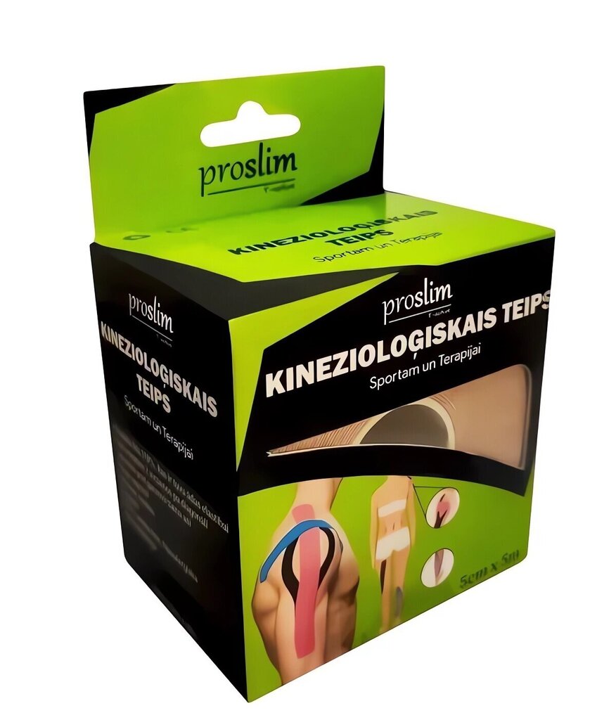 Kinezioloģiskais teips PRE-CUT ProSlim/T-active 5cm x 5m - Gaiši zils cena un informācija | Ķermeņa daļu fiksatori | 220.lv