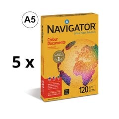 Biroja papīrs Navigator A5, 120 g/m2, 250 lapas, 5 gab. цена и информация | Тетради и бумажные товары | 220.lv