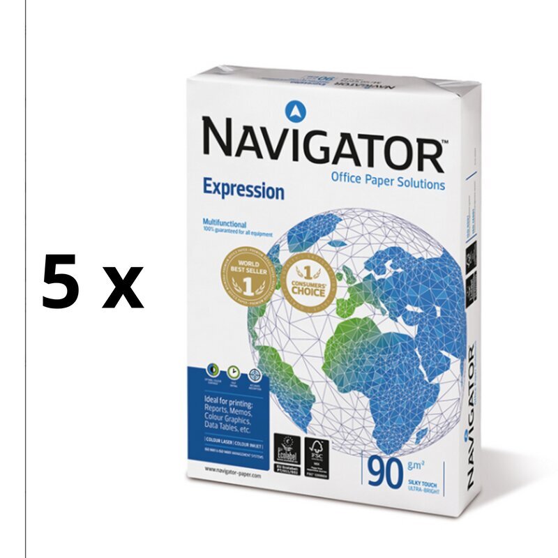 Bureau papīra navigatora prezentācija, A4, 100 g/m2, 500 lapu iepakojums ar 5 gab. cena un informācija | Burtnīcas un papīra preces | 220.lv