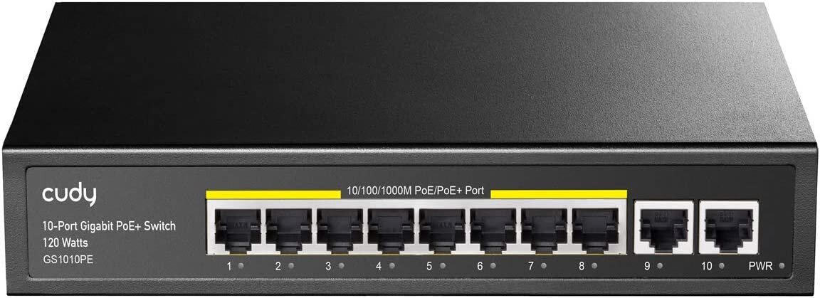 Cudy GS1010PE 8 portu Gigabit PoE slēdzis, 120 W cena un informācija | Komutatori (Switch) | 220.lv