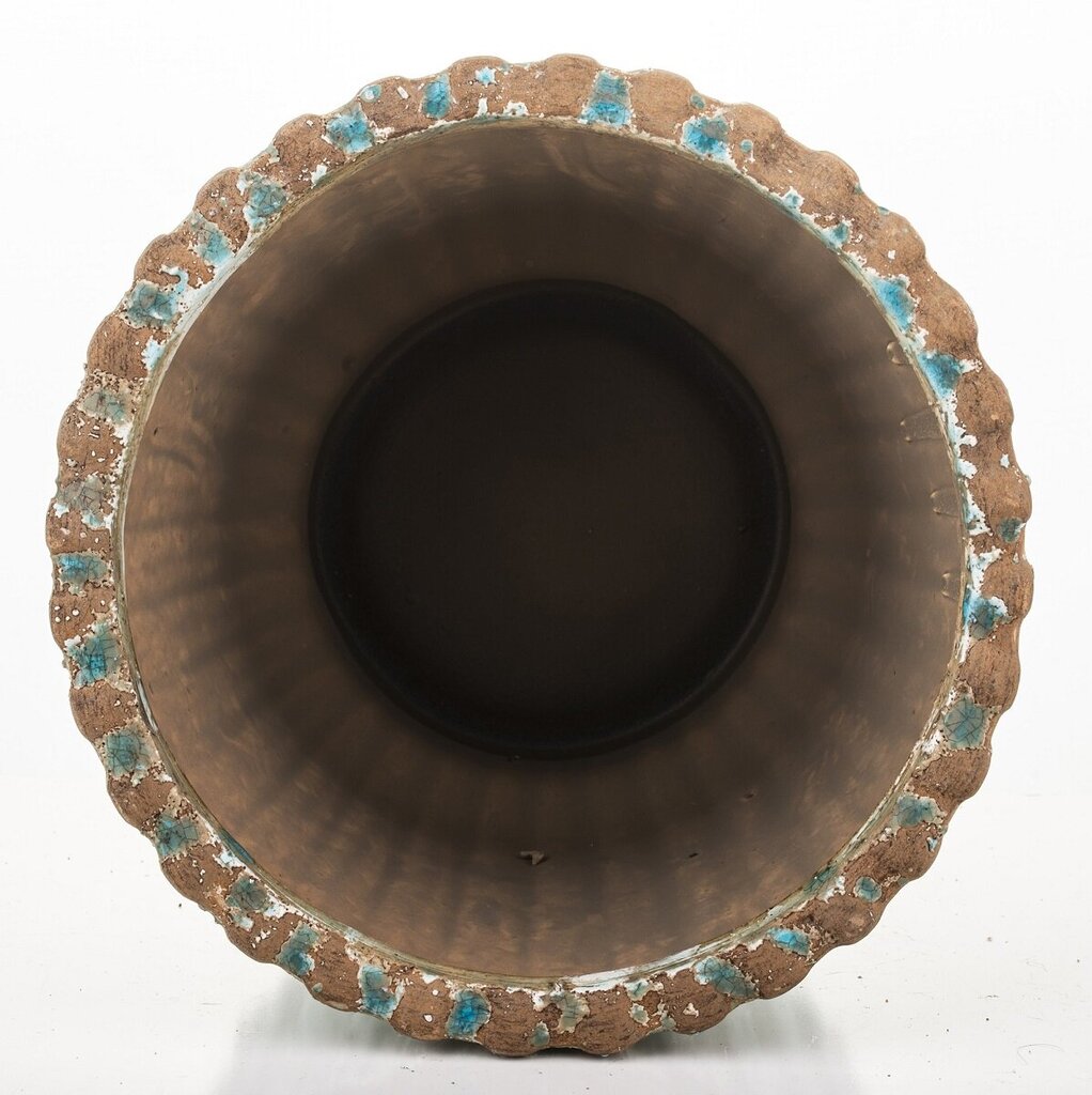 Keramikas puķu pods 20x17(A) cm, zaļš/brūns cena un informācija | Puķu podi | 220.lv