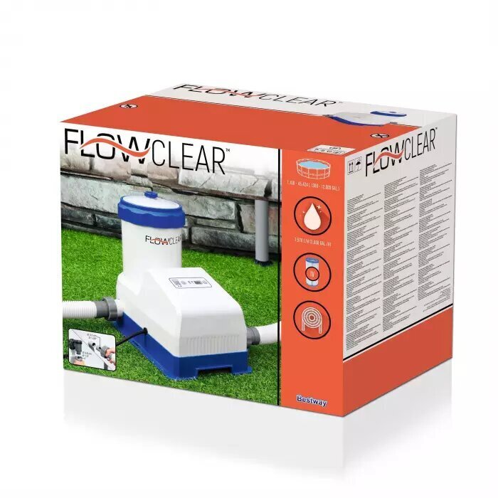 Baseina filtra sūknis Bestway® Flowclear™ WiFi, ar taimeri, 7570 l/h, 125 W cena un informācija | Baseina filtri | 220.lv