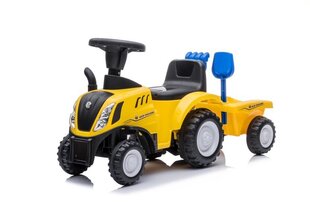 Bērnu stumjamais traktors ar piekabi New Holland, dzeltens cena un informācija | Rotaļlietas zīdaiņiem | 220.lv