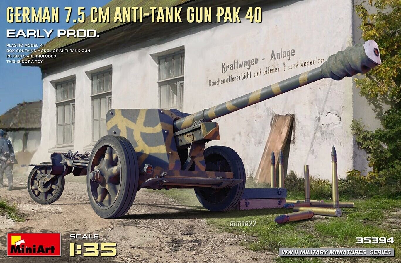 Līmējošais modelis MiniArt 35394 German 7.5cm Anti-Tank Gun PaK 40. Early Prod 1/35 cena un informācija | Līmējamie modeļi | 220.lv