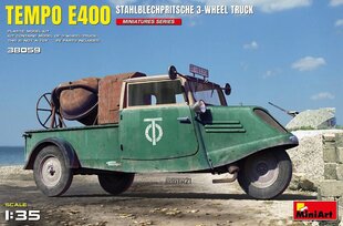 Līmējošais modelis MiniArt 38059 Tempo E400 StahlblechPritsche 3-Wheel Truck 1/35 цена и информация | Склеиваемые модели | 220.lv