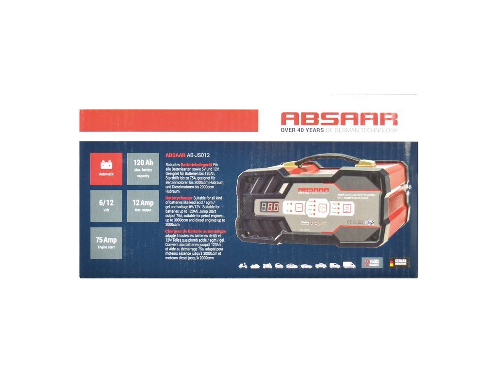 Automātiskais akumulatora lādētajs un starteris ABSAAR 6V/12V 12A AB-JS012 цена и информация | Akumulatoru lādētāji | 220.lv