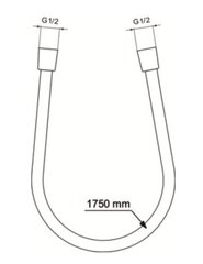 Dušas šļūtene Ideal Standard IdealFLex, 175 cm, melna matēta BE175XG цена и информация | Аксессуары для душа, смесителей | 220.lv